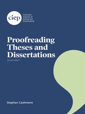 cover image of Proofreading Theses and Dissertations